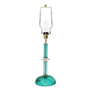 1950s Mid-Century Modern Murano Green Glass Table Lamp