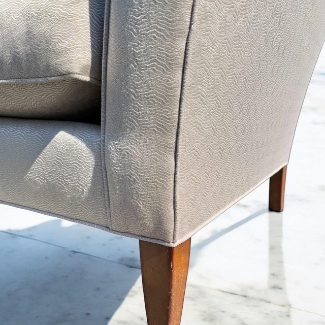 Silver Mid-Century Modern Inspired Theodore Alexander Upholstered Sofa For Sale - Image 8 of 11