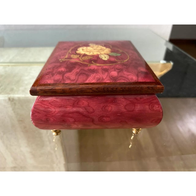 Late 20th Century Reuge 6257 Violet Stained Wooden Music and Jewelry Box For Sale - Image 6 of 9