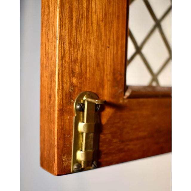 English Regency Mahogany Bookcase China Cabinet With Brass Lattice Doors For Sale - Image 11 of 12