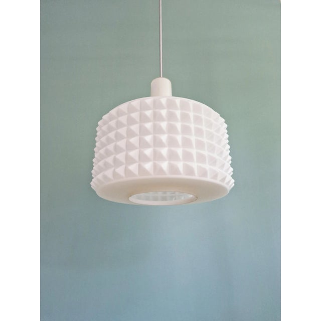 Large White Opaline Pendant Light by Ivan Jakes, 1960s For Sale - Image 4 of 14