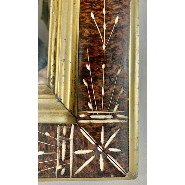 19th Century English Wall Mirror, Faux Tortoiseshell Frame, Giltwood For Sale In Los Angeles - Image 6 of 8