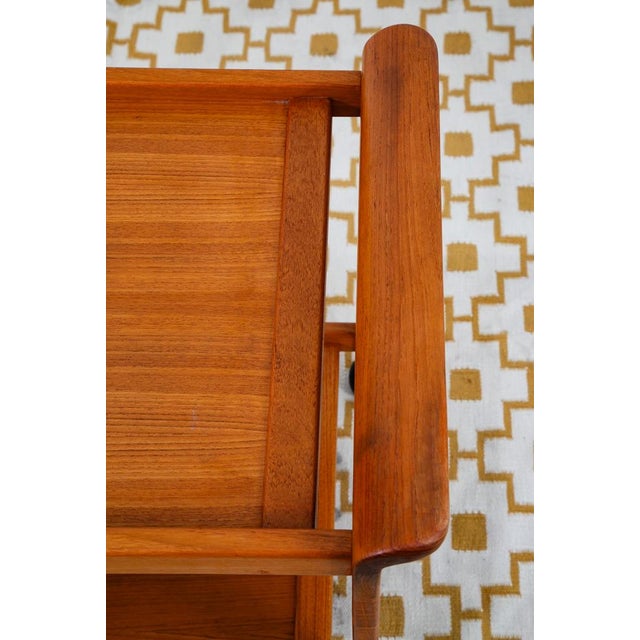 Mid Century Danish Modern Serving Cart Trolley Teak Wood Rolling Bar Vintage MCM For Sale - Image 9 of 11