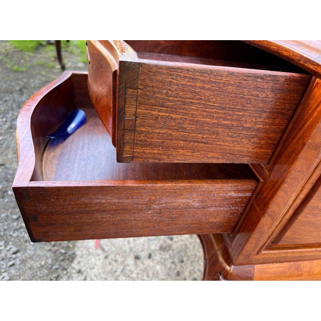 Mid 20th Century Vintage French Rococo Style Hand Carved Wood Bedside Table With Dovetail Drawers For Sale - Image 5 of 9