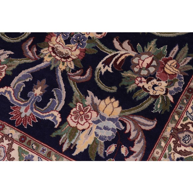 Shabby Chic Shabby Chic 1990's Pak-Persian Blue/Beige Wool Rug - 3'2'' X 5'3'' For Sale - Image 3 of 9