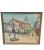 Tan Vintage Framed Oil Painting of a Town Square For Sale - Image 8 of 8