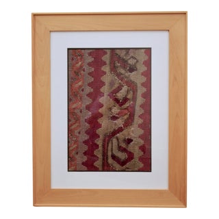 Framed Turkish Wool Carpet Rug Remnant For Sale