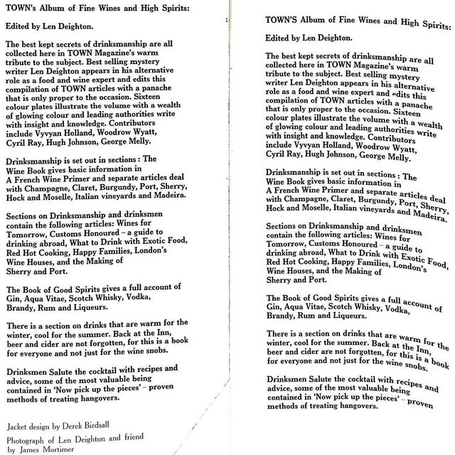 Traditional "Drinks-Man-Ship TOWN's Album of Fine Wines and High Spirits" 1964 Birdsall, Derek For Sale - Image 3 of 12