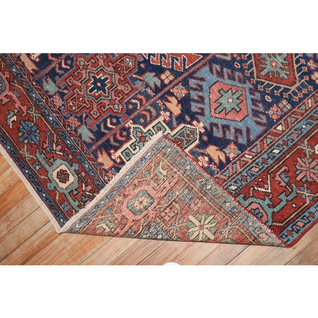 Antique Zabihi Collection Persian Heriz Square Rug - 5'3" x 5'11" For Sale - Image 4 of 8