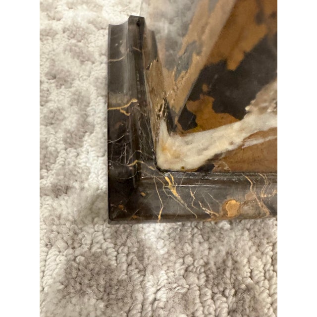Black Timelsss Vintage Coffee and Caramel Colored Italian Portoro Nero Solid Marble Obelisks, Grand Tour Style, Mid Century, a Pair For Sale - Image 8 of 8