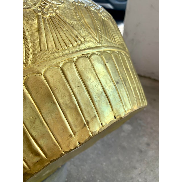Large Hammered Brass Planter or Vase, Mid 20th Century, Indian For Sale In Birmingham - Image 6 of 10