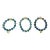 Set of 3 Jeweler Custom Made Beaded Blue Sapphire Agate Gold Ball Bracelets For Sale