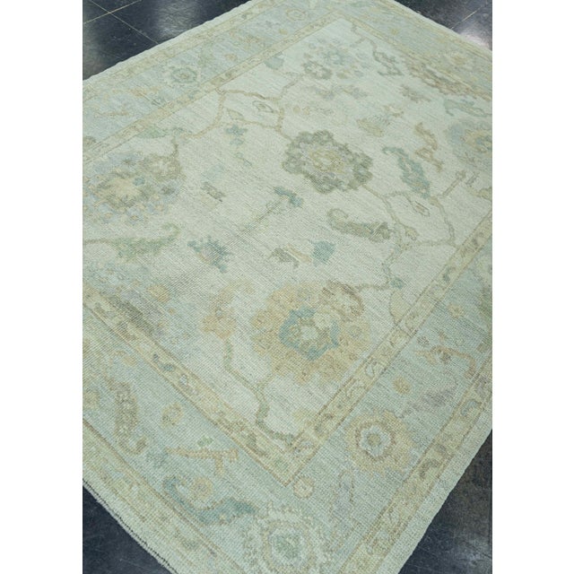 Gray Turkish Oushak Rug 5'2" x 7'1" #19278 For Sale - Image 8 of 8