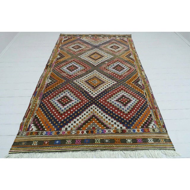 Vintage Turkish Kilim Rug - 61" X 101" For Sale - Image 13 of 13
