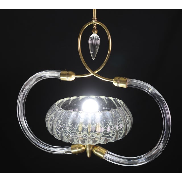 1940s Amazing Art Decò Clear Murano Glass Chandelier by Seguso For Sale - Image 10 of 13