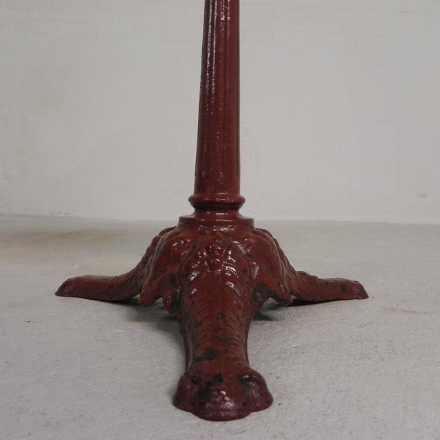 Bistro Table with Cast Iron Legs and Marble Top, 1920s For Sale - Image 16 of 18