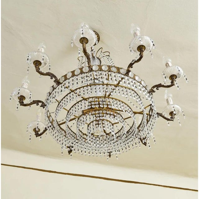 Crystal Chandelier with 14 Bulbs For Sale - Image 3 of 11