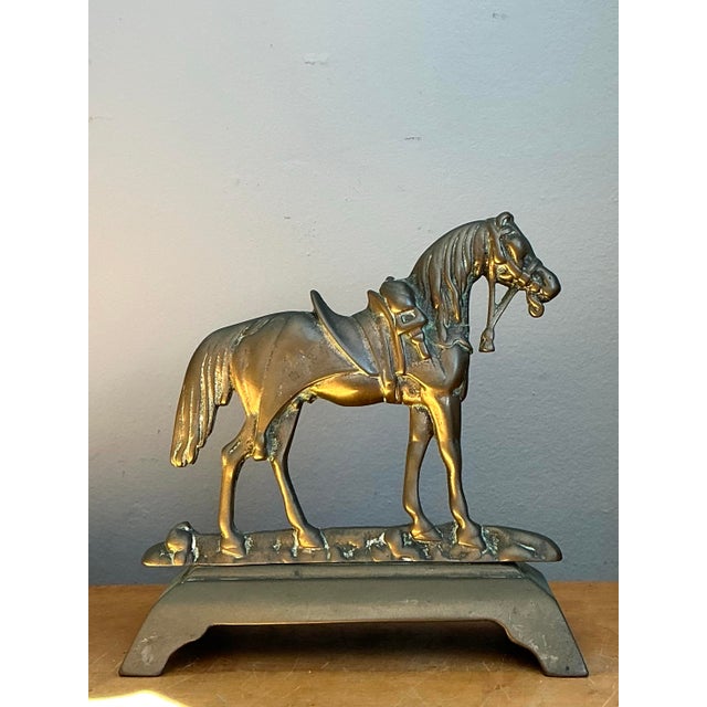 Vintage Brass Horse Door Stop For Sale - Image 12 of 12