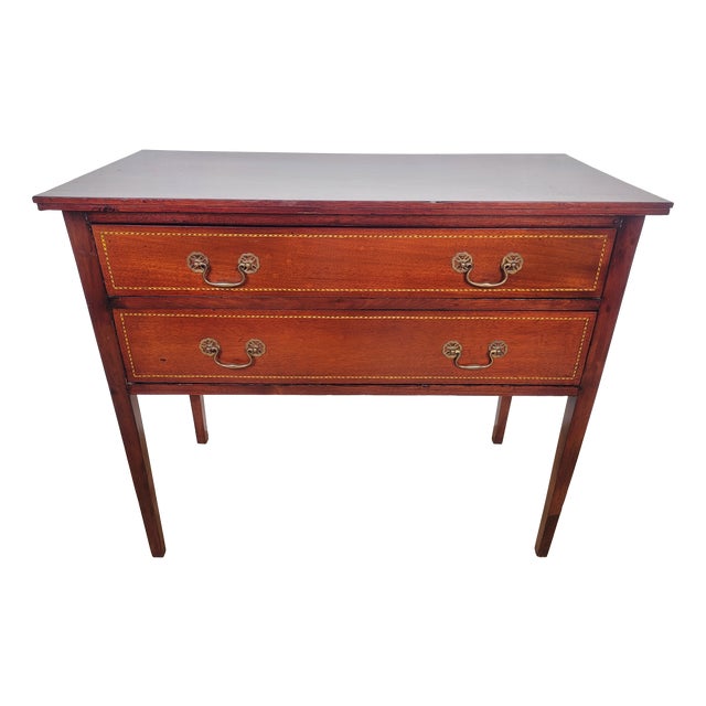 Vintage Edwardian Style Inlaid Chest of 2 Drawers, 1940s For Sale