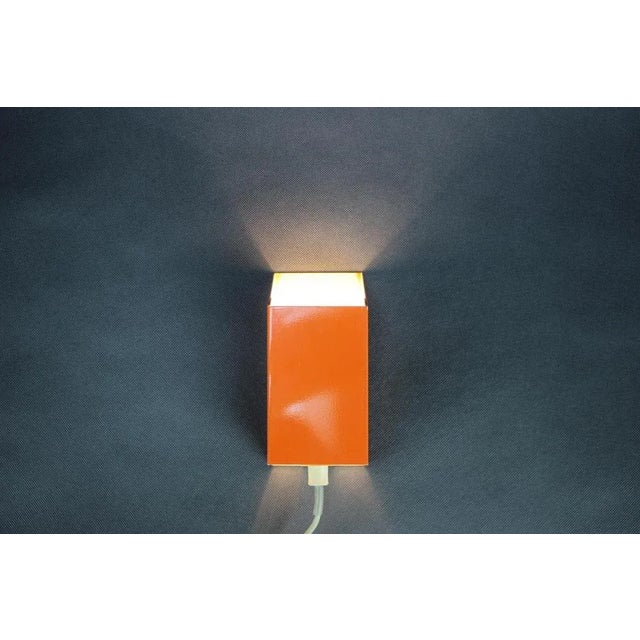 Orange Mid-Century Modern Wall Light, Czechoslovakia, 1970s For Sale - Image 8 of 11