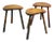 Set of Three Wood Stools or Accent Tables by Robert Mouseman Thompson For Sale