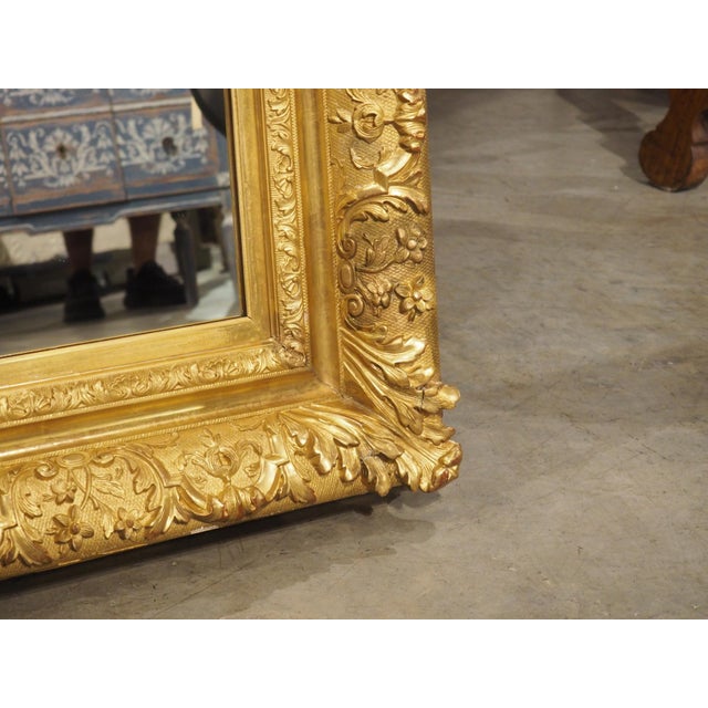 Antique French Louis XIV Style Symmetrical Giltwood Mirror, Circa 1890 For Sale - Image 14 of 18