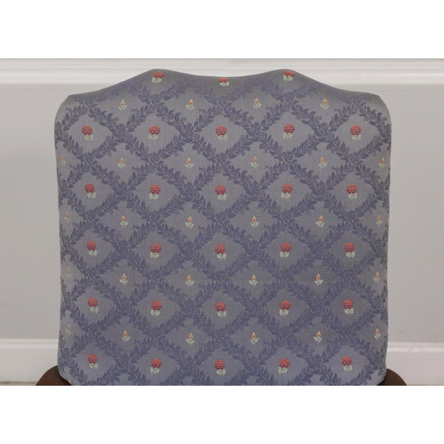 1990s Pair Fairington Queen Anne Cherry Upholstered Open Armchairs For Sale - Image 5 of 13