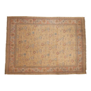 Vintage Tea Washed Indian Soumac Design Carpet - 10' X 13'4" For Sale