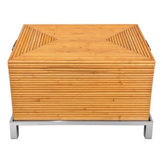 Pencil Reed Chest on Chrome Base, 1970 For Sale