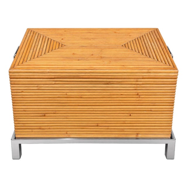 Pencil Reed Chest on Chrome Base, 1970 For Sale