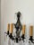 Vintage pair of late 19th century crystal and metal Louis XV French metal and crystal sconces. Three lights each sconces...