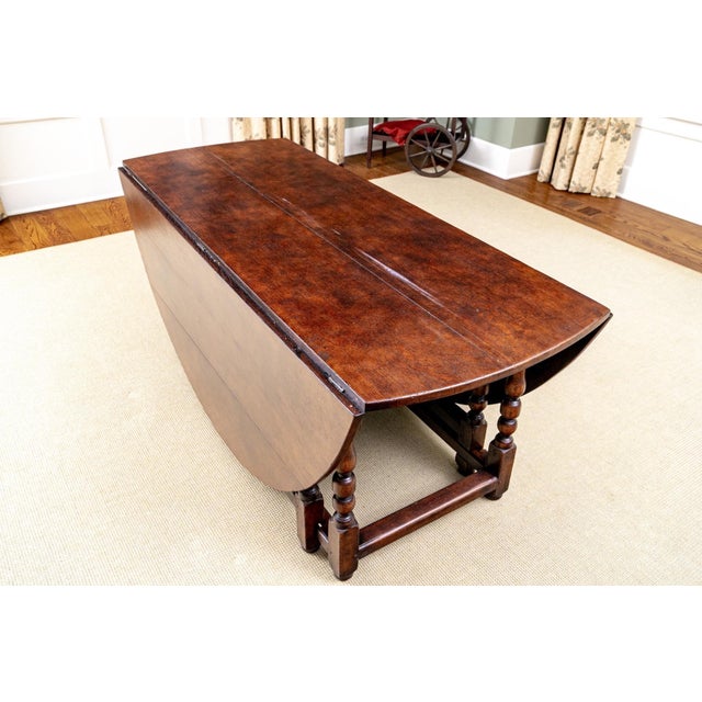 19th Century Oversized Oval Gate-Leg Drop Leaf Oak Dining Table For Sale - Image 10 of 16