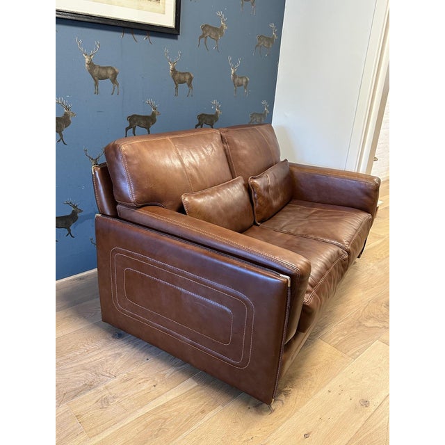 Animal Skin Buffalo Leather Two-Seater Sofa, 1990s For Sale - Image 7 of 10