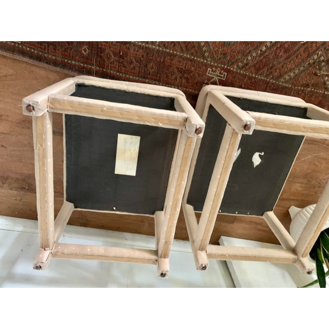 Wood Milo Baughman Style Parson Stools 1980’s- a Pair For Sale - Image 7 of 11