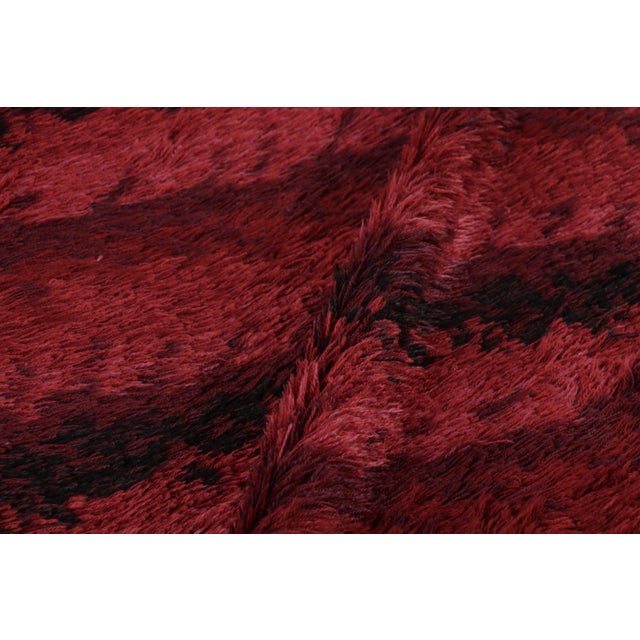 Vintage Swedish Rya Rug, Bold Scandinavian Strips in Rich Red - Rug & Kilim For Sale In New York - Image 6 of 7