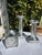 Set of Three Vintage Pewter Silver Candle Holders For Sale - Image 9 of 12