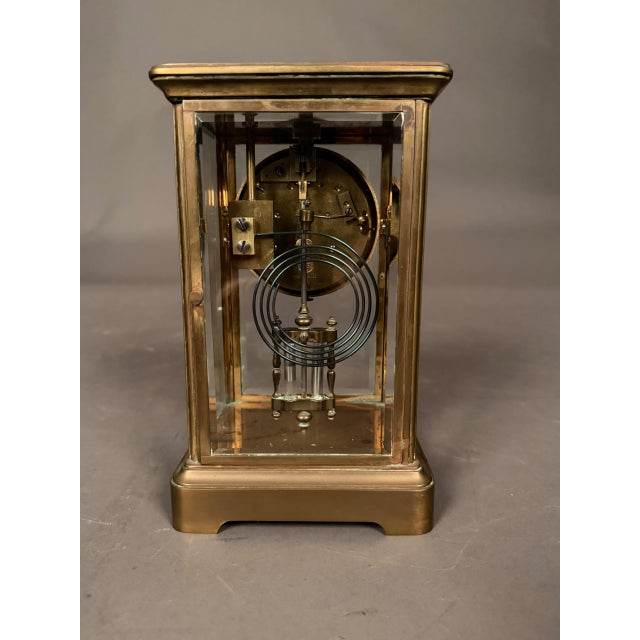 Late 19th Century French Crystal Regulator Clock With Brass Case, Circa 1890 For Sale - Image 12 of 17