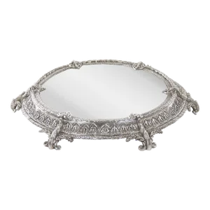French Rococo Revival Silver / Mirrored Centerpiece Plateau