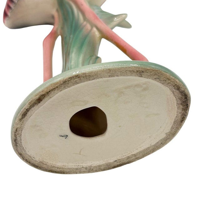 1950s Mid-Century Matching Pink Flamingo Ceramic Tabletop Vase Set by Brad Keeler, A Pair For Sale - Image 14 of 14