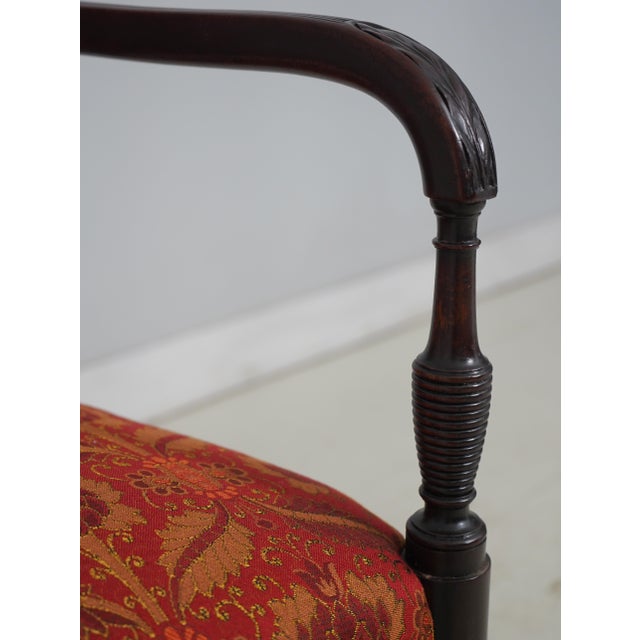 Wood Pair Antique 19th Century English Sheraton Mahogany Armchairs For Sale - Image 7 of 18