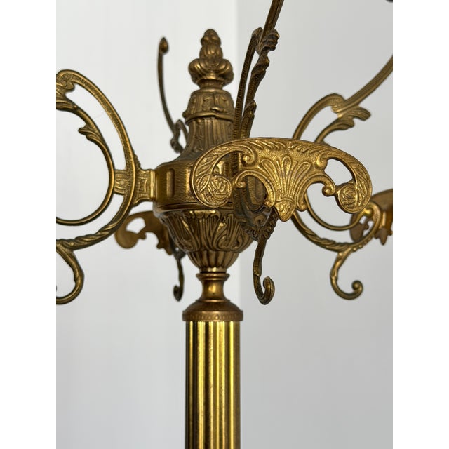 Vintage Italian Brass Coat Rack with Onyx Marble Centrepiece, 1960s For Sale - Image 10 of 18