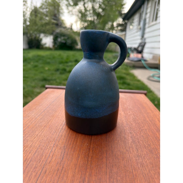Mid-Century Modern Ruscha Keramik 312 Fat Lava Vase Blue Black Kurt Tschörner West Germany For Sale - Image 3 of 5