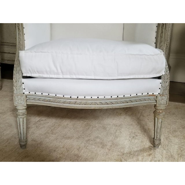 Wood Large Pair of 19th C Louis XVI Armchairs For Sale - Image 7 of 11