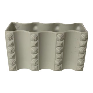 1960s Mid-Century Modern Geometric Horizontal Bisque Porcelain Vase Heinrich Selb, Bavaria Germany For Sale