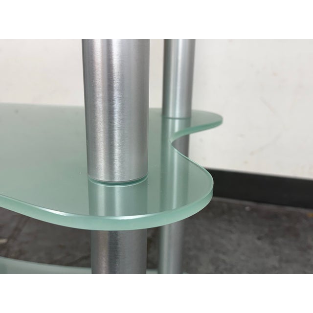 Silver Gallotti & Radice Late 20th Century Glass Shelving Cart For Sale - Image 8 of 12