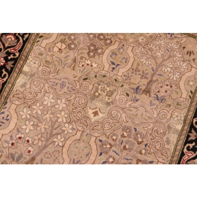 Art Nouveau 1990's Pak-Persian Beige/Black Wool Rug - 6'1'' X 8'11'' For Sale In New York - Image 6 of 9