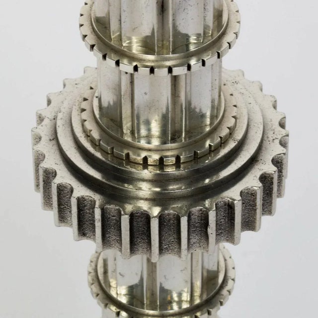 Pair of solid cast aluminum table lamps Origin: North America Circa: 1970s Materials: aluminum