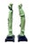 Vintage 1960s Gino Ruggeri for Wony, Italy Faux Green Jade Japanese Couple Sculpture Figurines - Set of 2 For Sale - Image 4 of 11