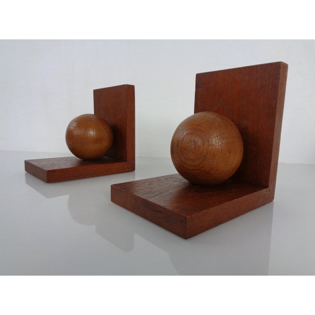 Two teak bookends from the 1960s.