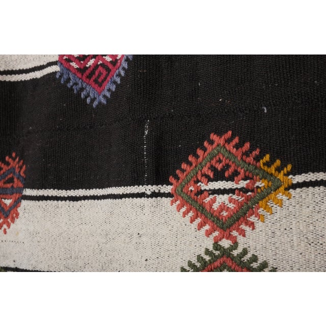 Textile Striped Turkish Kilim Rug 7'4'' X 9'6'' For Sale - Image 7 of 12